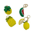Simulation Watermelon Strawberry Crochet Keychain Macrame Key Chains Hand Made Knitting Lemon Pineapple Keychain Fruit Keychains