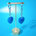 DIY New Arrival healing crystals stones heart Pendant Yoga keychain necklace Charming Alloy blue aventurine keychain necklaces crystals