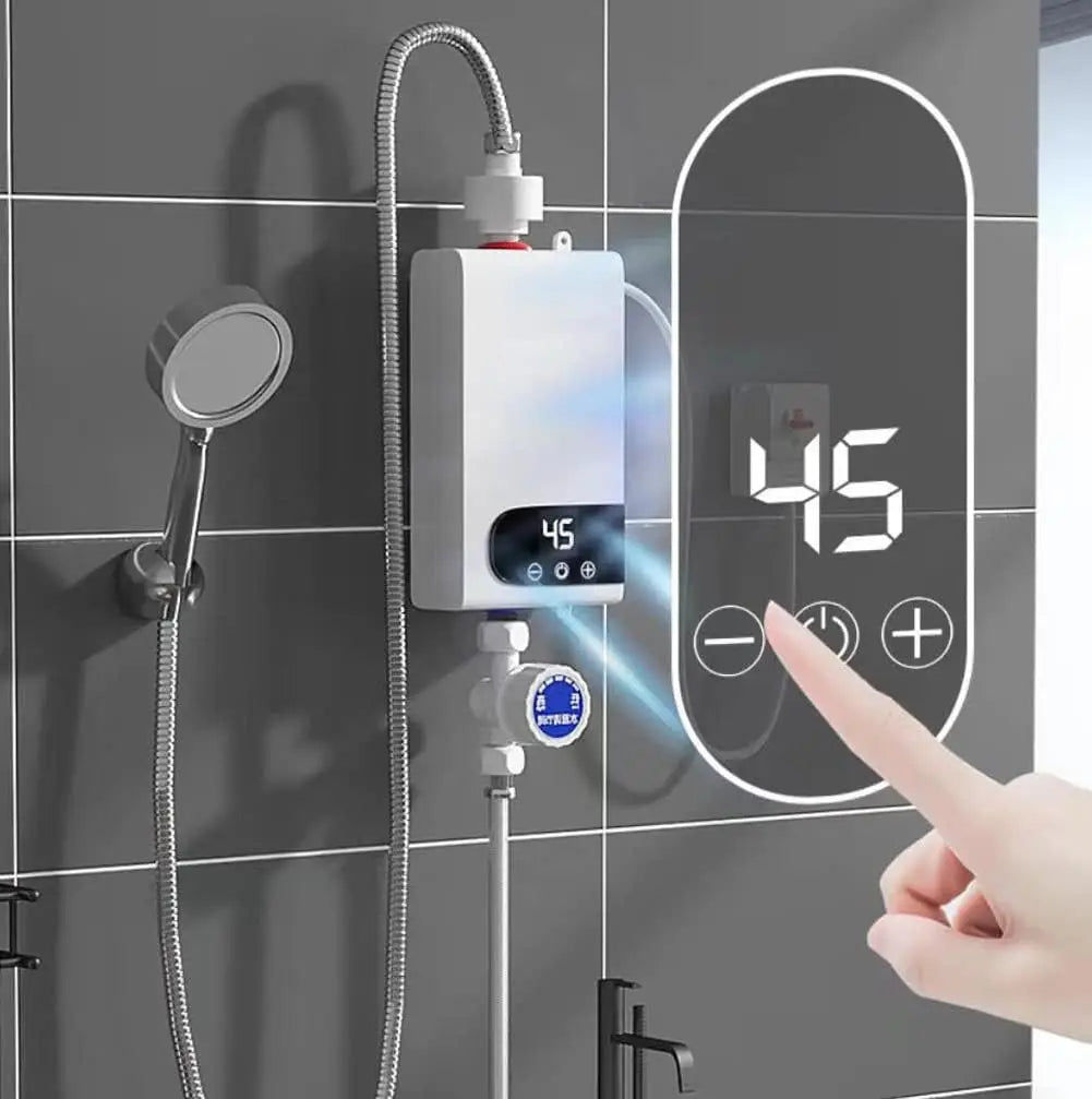 3500W 220V Electric Tankless Water Heater Instant Hot Water Heater for Shower Electric Shower Head Water Heater for Bathroom MegaBDM