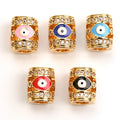 Double Hole Muslim Religious Totem Cubic Zircon CZ Charms Micro Pave Beads for Jewelry Making Spacer Beads
