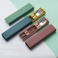 3pcs 304 Stainless Steel Reusable Spoon Fork Chopstick Portable Travel Cutlery Sets