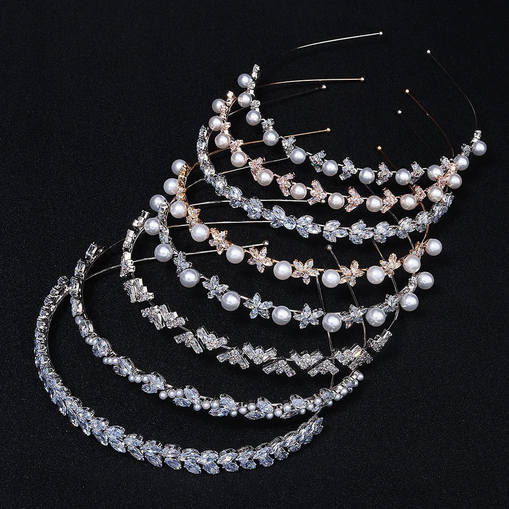 Party Sparkle Hairband Zircon Pearl Fashion Girls Headpieces YiWu Hair Accessories Wholesale Mesh Bridal Headwear Hair Band