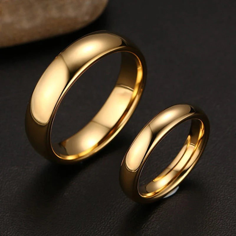 Accessories Korean Fashion Tungsten Steel Golden Wholesale Custom Couple Ring