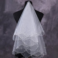 Bridal Short Wedding Veils Wedding Two Layer Sticky Pearl Bridal Veil White Gauze Veil