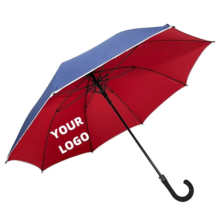 OVIDA Custom Golf Umbrella Double Layer Customised Umbrella With Light Reflective Piping Wholesale Umbrella