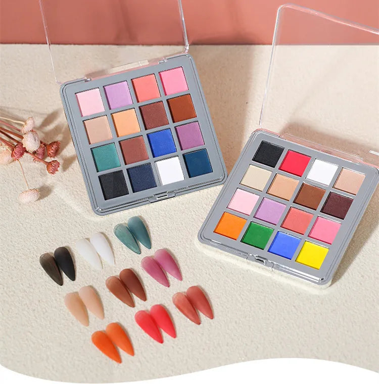 OEM Custom Private Label DIY Ombre Nails Art Pigment Supplies 16 Colors/box Gradient Effect Nail Powder