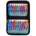 WEIHE 10pcs/lot Hard Fishing Lure Squid Jig Hook 3.0# 3.5# Wooden Shrimp Octopus Cuttlefish Fishing Bait Luminous Wobbler