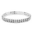 Women Silver Ankle Bracelet Stretchy 2 Rows Anklet Chain Diamante Rhinestones Jewelry Gift