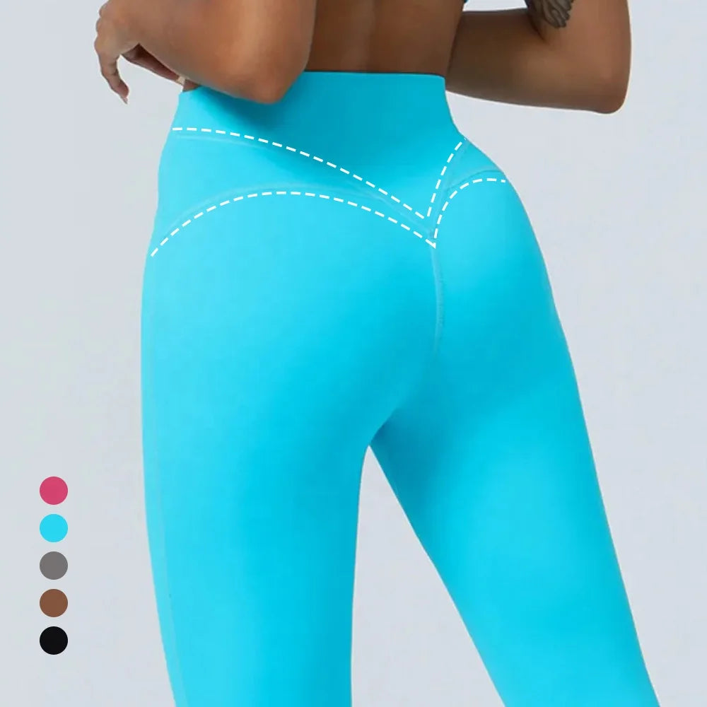 SHINBENE Running Compression Sports Leggings V Hip Line High Waist Yoga Pants Workout Leggings for Women