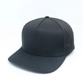 Unisex Custom 5-Panel Herringbone Laser Perforated Baseball Hat Adjustable Performance Solid Black Waterproof Sporty Image