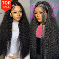 HD Lace Closure Deep Wave Frontal Wigs Human Hair Pre Plucked 180% Density 4X4 5X5 6X6 HD Lace Closure Transparent Lace Wig