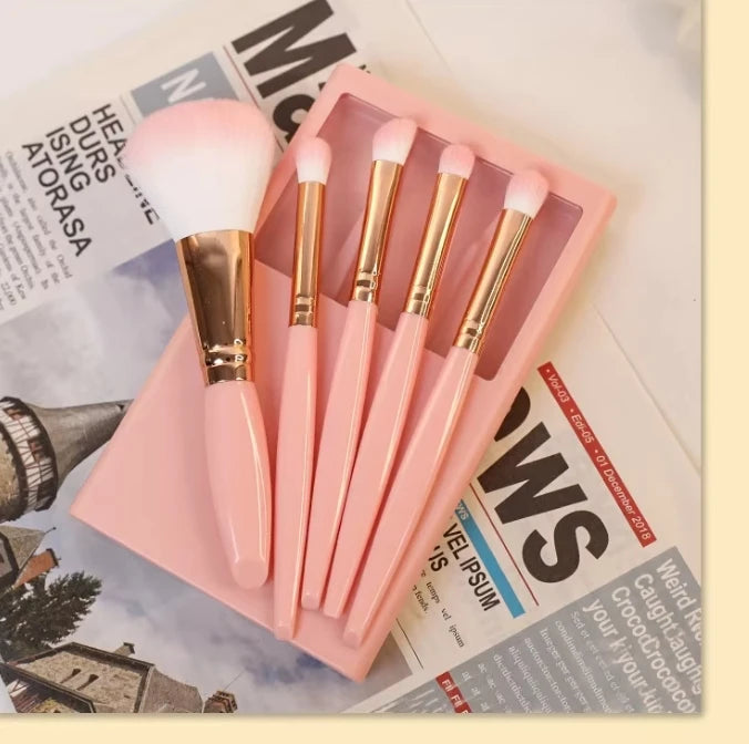 Custom Pink Mini Travel Size Makeup Brushes Professional Soft Tool Set Private Label for Travelers