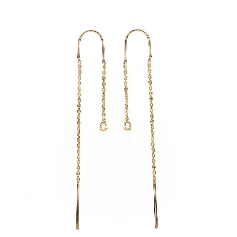 Color Preservation Twist Half Hoop Women's U Earrings With Rings Jewelry Supplies Craft Real Gold Brass Earrings