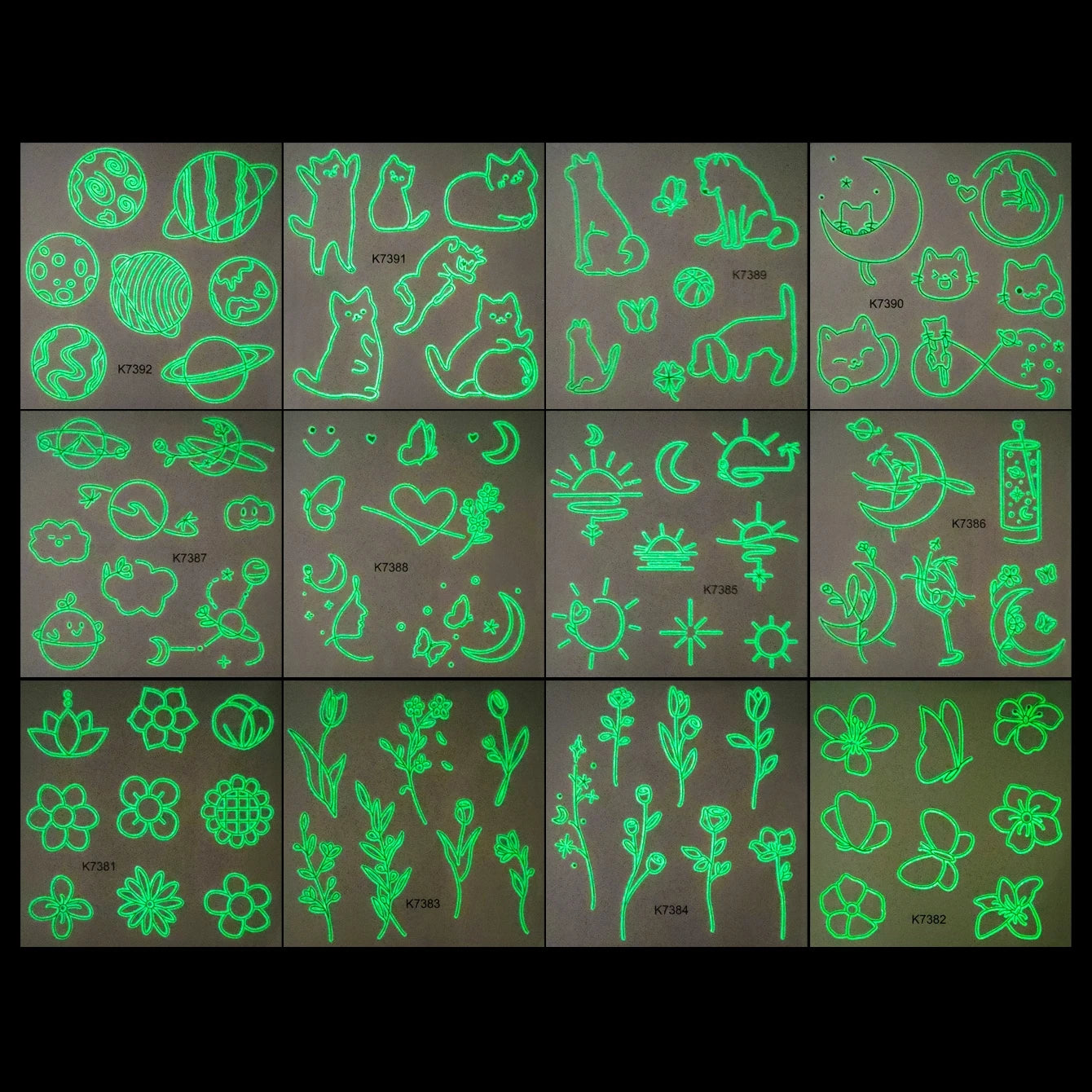 Five & Ten GMPC/Sedex/ISO/EUDR Factory Glow in Dark Tattoos for Night Parties Concerts Body Stickers for Raves Festivals