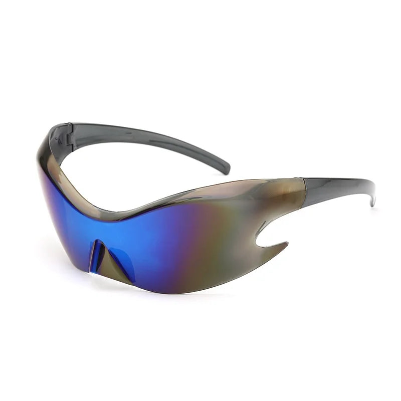 Vintage Retro Style Future Sunglasses with UV400 Optical PC Frame One-Piece Design for Outdoor Sports Customizable Logo