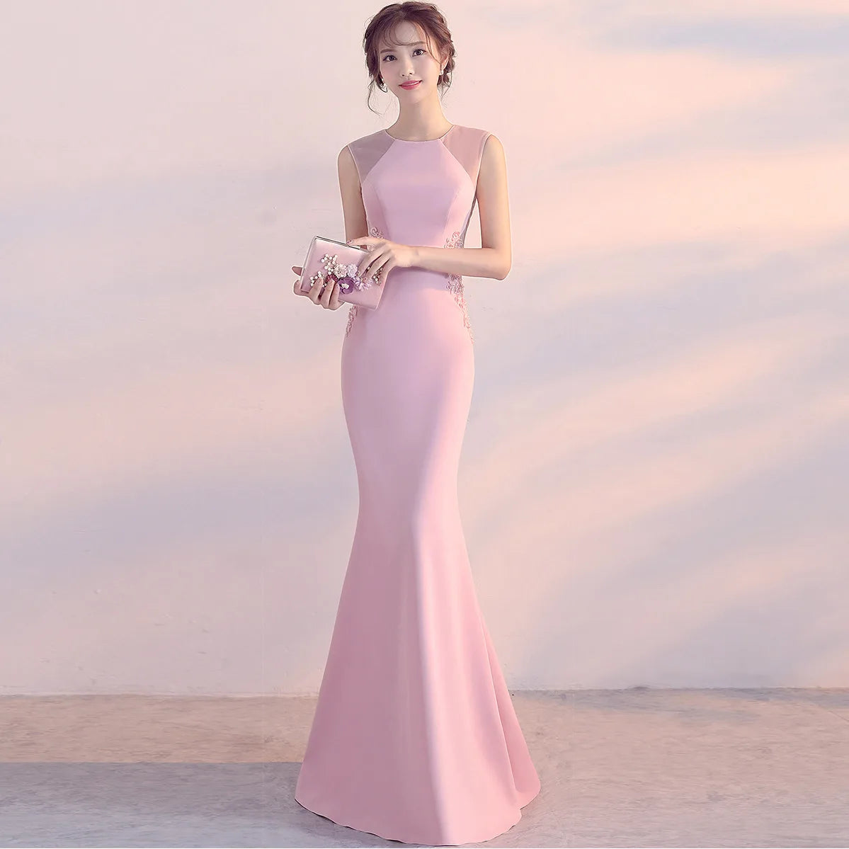 926# Evening Dress Hostess Slim Elegant 5 Color Party Dress Long