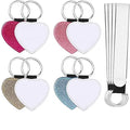 Sublimation Blanks Keychains Kit Glitter Leather Keychain for Promotional & Business Gifts