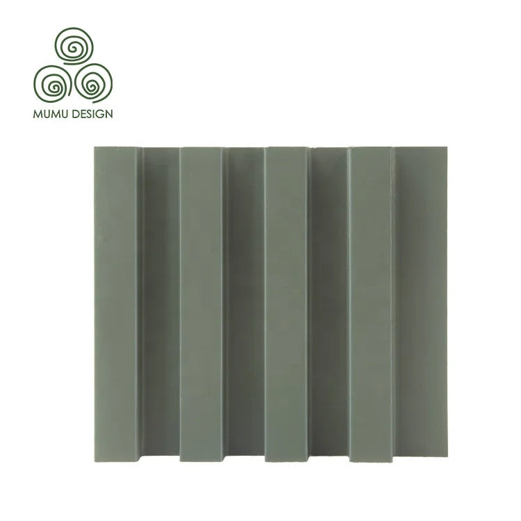 MUMU Bathroom Vinyl Curved 3D Tiles Fluted Interior PVC Wood Cladding Wall Panels with Waterproof Function