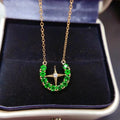 Factory Supply in Dubai Waterproof 925 Sterling Silver 18k Gold Plated Natural Diopside Bulk With Good Price Necklace