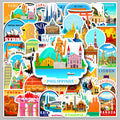 50PCS Factory Hot Cartoon Souvenir Custom City Landmark Stickers for Notebook & Travel case