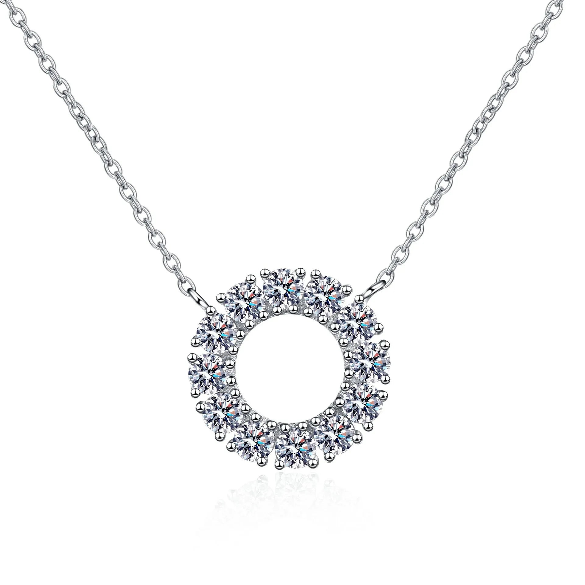 Hot Selling Fashion Jewelry Vintage Charm Manufacturer S925 Sterling Silver D Color Moissanite Diamond Necklace for Mother Gift