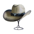 Paper Straw Cowboy Hat USA American Cattleman Shapable Big Brim Sombreros Horn Western Cowboy Straw Hat Men