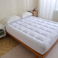 White Grey Mattress Pad Protector for Twin Full Queen King Beds Home Use Bedspreads & Coverlets