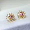New Design Korean Classic 925 Sterling Silver 18k Gold Plating Natural Tourmaline Hoop Making Supplies Bridal Anniversary Gift