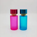 50ML pink Blue Black Red Yellow Customized Color Perfume Bottle Frosted Glass Spiral Neck Pressed Fine Mist Bottle Stock