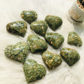 Wholesale Natural Hand Carved Crystal Heart  Healing Rainforest jasper Polar Jade Quartz Heart for Gift