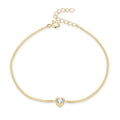 Simple Fashion 925 Sterling Silver Women's Bracelet 18K Gold Plated Heart Shape with Zircon for Wedding Party Gifts