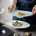 French Oval Straw Hat Plate Creative Flying Saucer Pasta Western Food Ceramic Plate