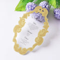 Simply Elegant 5x7 Inches Frosted Acrylic Wedding Menu Cards with UV Printed Back Text and Gold Mirror Frame