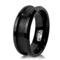 POYA Jewelry Cheap Black 8mm Blank Tungsten Carbide Wedding Ring for Inlay
