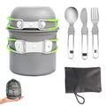 Hot Sale Outdoor Camping Aluminum Alloy Cookware Set Portable 5-Piece Gas Cooker Compatible for 1-2 People Saute Pans Tableware