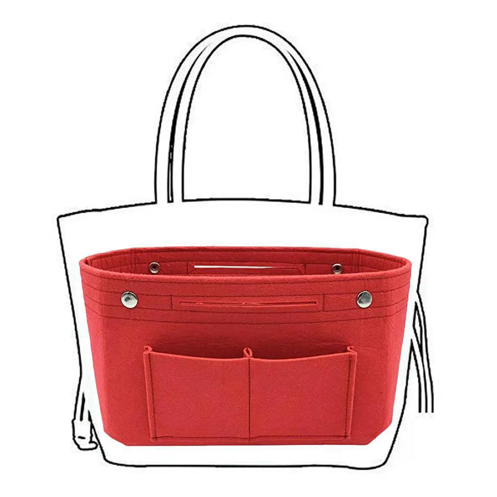 New Multifunction Lady's Felt Cosmetic Bag Makeup Felt Cosmetic Bags Travel Inner Purse Portable Handbag Storage Organizer Tote