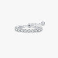 Fine Jewelry Simple Fashion Pure 925 Sterling Silver White CZ Zircon Adjustable Finger Rings for Women Girls