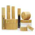 Popular 50g 100g 150g 200g 250g Wooden Plastic Container Cosmetic White Plastic PP Cosmetic Cream Jar with Bamboo Lid MegaBDM