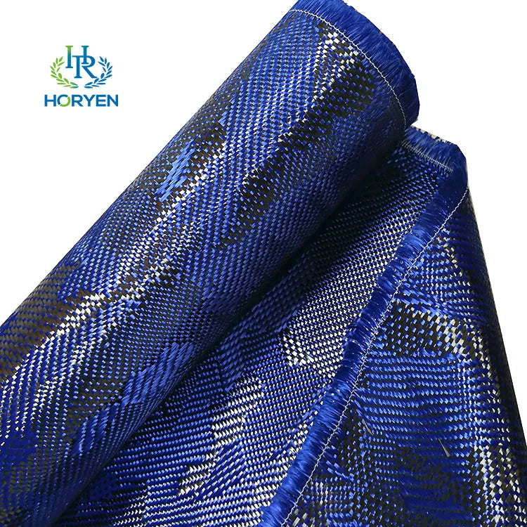 Blue Camouflage Carbon Fiber Fabric Camo Carbon Aramid Hybrid Cloth