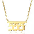 Waterproof Dainty Spiritual Stainless Steel Jewelry 111 222 333 444 555 666 777 888 999 Angel Number Necklace for Her Gift