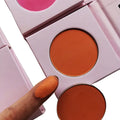 Cute Makeup 5 Color Round Hole Private Label Single Blush Palette Rose Orange Pink Shimmer Matte Pressed Powder Blusher