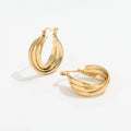 Joolim Jewelry Elegant Twisted Stainless Steel Earring Waterproof Cross Earrings  for Women Jewelry