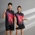 2025 New Design Flip Collar Quick Drying Badminton Tennis Suit Men and Women Polo Colorful Sportswear Set