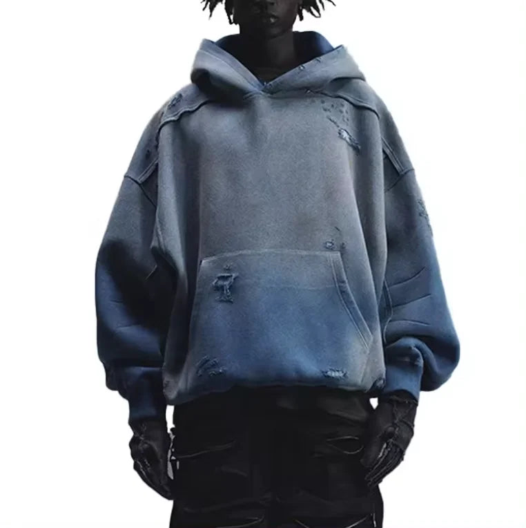 High-end Manufacturer 500 Gsm Hoodie Acid Wash Hoodie Manufacturer Distressed 2026 Oversized French Terry Hoodies for Men