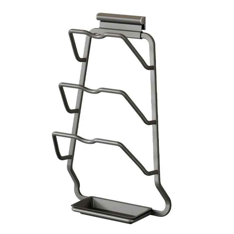 Multifunctional Metal Wall Mounted Pot Lid Rack for Kitchen Storage Pan Lid Holder