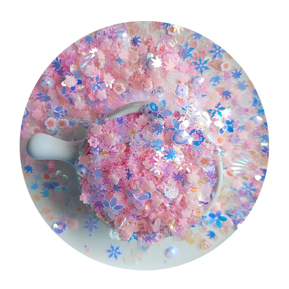 Luminous Effect Transparent Nail Sequins Mixed Star Snowflake Shell Flakes Sequin Paillettes for Nails Art Wedding Decor