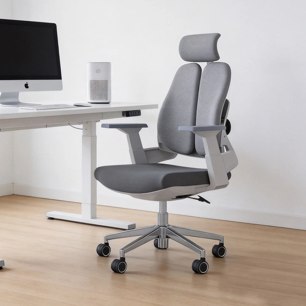 Split Backrest Spine-friendly Heavy Duty Administrative Double Back 360 Rotating Ergonomic Pro Lumber Support Office Chair