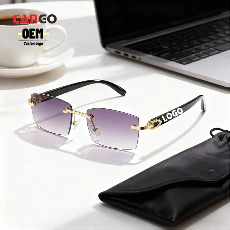 Cango Trendy New Fashion Sun Shades Custom Logo Sunglasses Men Printed Sun Glasses Women Men Oem logo Sunglasses