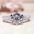CAOSHI Hot Sale Full CZ Zircon Rings Luxury Silver Plating Round CZ Diamond Claws Setting Wedding Ring Women