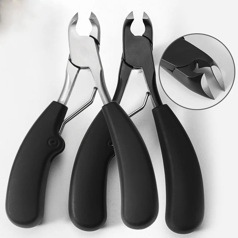 Podiatrist Toenail Clippers Professional ABS Handle Ingrown or Thick Toe Pedicure Nail Clippers Cutters for Men & Seniors